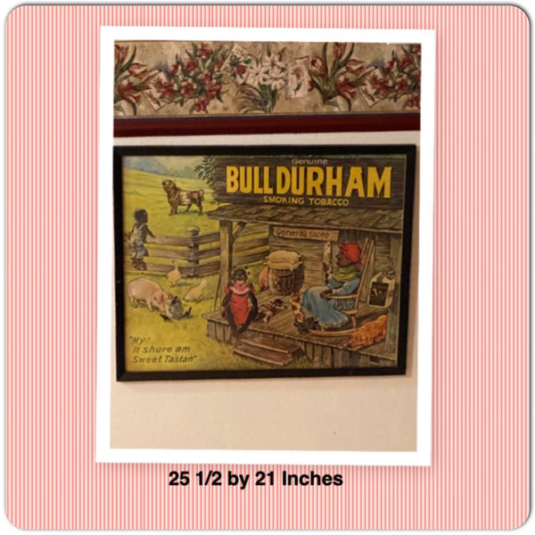 Bull Durham Framed Authentic Lithograph Ad Poster IT SHURE AM SWEET Black Americana {{ JAMsCraftCloset }}