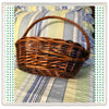 Basket Gathering Vintage Rust and Black Woven - JAMsCraftCloset