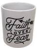 Mugs Coffee FAITH Hand Painted Stenciled SET OF 2 Faith Over Fear - Commit You Work To The Lord - Crafters Delight {{ JAMsCraftCloset }}