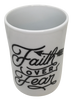 FAITH Design Mug Cup Coffee Hand Painted Stenciled Farmhouse Country Kitchen Decor Crafters Delight {{ JAMsCraftCloset }}