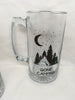 GONE CAMPING Mug Hand Painted Clear Glass Large Barware Drinkware Camper RV {{ JAMsCraftCloset }}