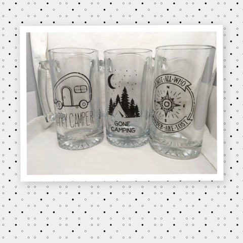 NOT ALL WHO WANDER ARE LOST Mug Hand Painted Barware Drinkware Camper RV {{ JAMsCraftCloset }}