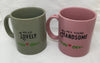 HEY THERE HANDSOME and HELLO LOVELY Cups Mugs Coffee Hand Painted SET of 2 {{ JAMsCraftCloset }}