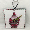 SANTA HOLDING TREE Wall Art Ceramic Tile Decoupaged Christmas Holiday Decor Sign Gift Idea {{ JAMsCraftCloset }}
