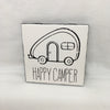 HAPPY CAMPER Wall Art Ceramic Tile Hand Painted Sign Gift Idea Camper RV Home Decor {{ JAMsCraftCloset }}