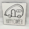 HAPPY CAMPER Wall Art Ceramic Tile Hand Painted Sign Gift Idea Camper RV Home Decor {{ JAMsCraftCloset }}