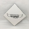 PROTECTED BY ANGELS Wall Art Ceramic Tile Hand Painted Sign Gift Idea Home Decor {{ JAMsCraftCloset }}