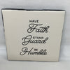 HAVE FAITH Wall Art Ceramic Tile Hand Painted Positive Saying Sign Gift Idea Home Decor {{ JAMsCraftCloset }}