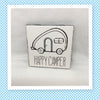 HAPPY CAMPER Wall Art Ceramic Tile Hand Painted Sign Gift Idea Camper RV Home Decor {{ JAMsCraftCloset }}