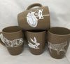Cups Mugs Coffee Hand Painted Folk Art Animal Designs Farmhouse Kitchen {{ JAMsCraftCloset }}
