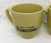 HEY THERE HANDSOME and HELLO LOVELY Cups Mugs Coffee Hand Painted SET of 2 {{ JAMsCraftCloset }}