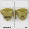 HEY THERE HANDSOME and HELLO LOVELY Cups Mugs Coffee Hand Painted SET of 2 {{ JAMsCraftCloset }}