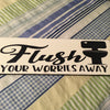 FLUSH YOUR WORRIES AWAY Ceramic Tile Decal Sign Funny BATHROOM Gift Restroom {{ JAMsCraftCloset }}
