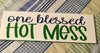ONE BLESSED HOT MESS Ceramic Tile Decal Sign Wall Art Gift Positive Saying Home Decor {{ JAMsCraftCloset }}