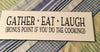 GATHER EAT LAUGH Tile Decal Sign Funny KITCHEN Decor Wall Art Gift Idea {{ JAMsCraftCloset }}