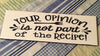 YOUR OPINION IS NOT PART OF THE RECIPE Tile Decal Sign Funny KITCHEN Decor Gift Idea {{ JAMsCraftCloset }}