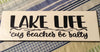 LAKE LIFE BEACHES ARE SALTY White Tile Decal Sign Home Lake RV Campers Decor Gift {{ JAMsCraftCloset }}