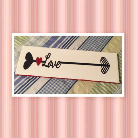 LOVE ARROW Ceramic Tile Decal Sign Wall Art Wedding Gift Positive Saying Home Decor {{ JAMsCraftCloset }}