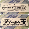 FLUSH YOUR WORRIES AWAY Ceramic Tile Decal Sign Funny BATHROOM Gift Restroom {{ JAMsCraftCloset }}