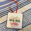 TINSEL IN A TANGLE Ceramic Tile Ornament Christmas Gift Tree Decor Stocking Stuffer {{ JAMsCraftCloset }}