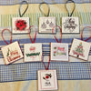 SEASON GREETINGS Poinsettia Ceramic Tile Ornament Christmas Gift Tree Decor Stocking Stuffer {{ JAMsCraftCloset }}