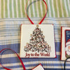 JOY TO THE WORLD Tree Ceramic Tile Ornament Gift Tree Decor Stocking Stuffer {{ JAMsCraftCloset }}