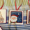 SANTA CLAUS IS COMING TO TOWN Santa Face Ceramic Tile Ornament Gift Tree Decor {{ JAMsCraftCloset }}
