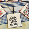 JINGLE ALL THE WAY Ceramic Tile Christmas Ornament Gift Tree Decor Stocking Stuffer {{ JAMsCraftCloset }}