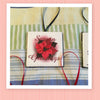 SEASON GREETINGS Poinsettia Ceramic Tile Ornament Christmas Gift Tree Decor Stocking Stuffer {{ JAMsCraftCloset }}
