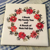 I SHOOK MY FAMILY TREE Wall Art Ceramic Tile Sign Gift Idea Home Decor Positive Saying {{ JAMsCraftCloset }}