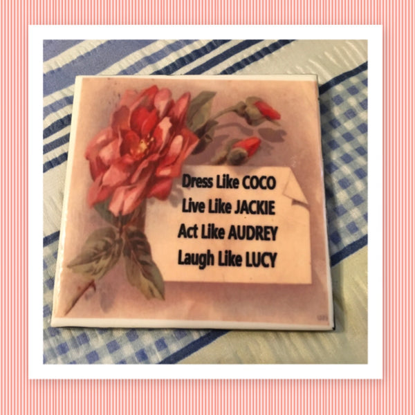 DRESS LIKE COCO LIVE LIKE JACKIE Wall Art Ceramic Tile Sign Gift Idea Home Decor Positive Saying {{ JAMsCraftCloset }}