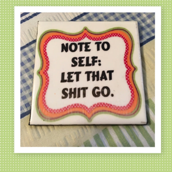 NOTE TO SELF Wall Art Ceramic Tile Sign Gift Idea Home Decor Positive Saying {{ JAMsCraftCloset }}