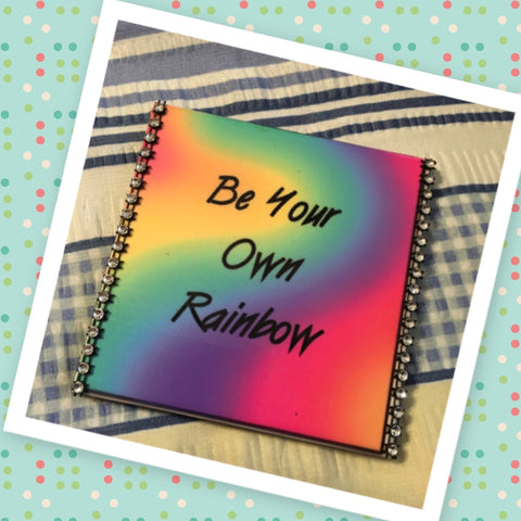 BE YOUR OWN RAINBOW Wall Art Ceramic Tile Sign Gift Idea Home Decor Positive Saying {{ JAMsCraftCloset }}