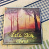 LET'S STAY HOME Wall Art Ceramic Tile Sign Gift Home Kitchen Decor {{ JAMsCraftCloset }}