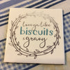 LOVE YOU LIKE BISCUITS AND GRAVY Wall Art Ceramic Tile Sign Gift Home Kitchen Decor Positive Quote {{ JAMsCraftCloset }}