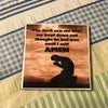 DEVIL AMEN Wall Art Ceramic Tile Sign Gift Home Decor Positive Quote Affirmation {{ JAMsCraftCloset }}