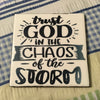 TRUST GOD Wall Art Ceramic Tile Gift Home Decor Positive Quote Affirmation {{ JAMsCraftCloset }}