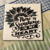 SUNSHINE IN MY HEART Wall Art Ceramic Tile Gift Home Decor Positive Quote Affirmation {{ JAMsCraftCloset }}