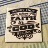 FAITH IN GOD Wall Art Ceramic Tile Gift Home Decor Positive Quote Affirmation {{ JAMsCraftCloset }}