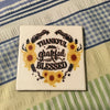 THANKFUL GRATEFUL BLESSED Wall Art Ceramic Tile Gift Home Decor Positive Quote Affirmation {{ JAMsCraftCloset }}