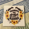 THANKFUL GRATEFUL BLESSED Wall Art Ceramic Tile Gift Home Decor Positive Quote Affirmation {{ JAMsCraftCloset }}