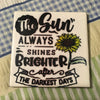 SUN SHINES BRIGHTER Wall Art Ceramic Tile Gift Home Decor Positive Quote Affirmation {{ JAMsCraftCloset }}