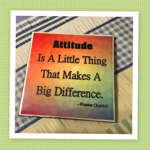 ATTITUDE Wall Art Ceramic Tile Sign Gift Home Decor Positive Quote Affirmation {{ JAMsCraftCloset }}
