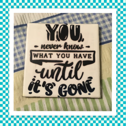 WHAT YOU HAVE Colored Wall Art Ceramic Tile Gift Home Decor Positive Quote Affirmation {{ JAMsCraftCloset }}