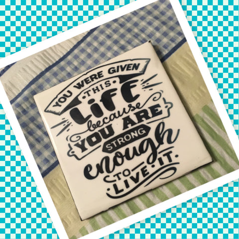 LIVE LIFE Colored Wall Art Ceramic Tile Gift Home Decor Positive Quote Affirmation {{ JAMsCraftCloset }}