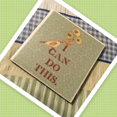 I CAN DO THIS Wall Art Ceramic Tile Sign Gift Home Decor Positive Quote Affirmation {{ JAMsCraftCloset }}