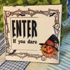 ENTER IF YOU DARE Wall Art Ceramic Tile Sign Gift Home Decor Halloween Decor {{ JAMsCraftCloset }}