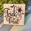 TRICK OR TREAT BATS COBWEB Wall Art Ceramic Tile Sign Gift Home Decor Halloween Decor {{ JAMsCraftCloset }}