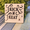 TRICK OR TREAT BATS SPIDERS Wall Art Ceramic Tile Sign Gift Home Decor Halloween Decor {{ JAMsCraftCloset }}