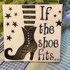 IF THE SHOE FITS BLACK STARS Wall Art Ceramic Tile Sign Gift Home Decor Halloween Decor {{ JAMsCraftCloset }}